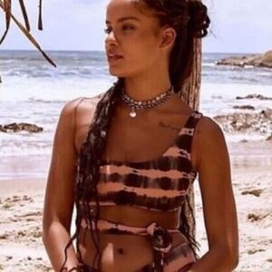 NEW Free People Martha Rey Harper tie dye bikini top, size S
